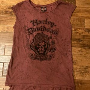 Harley Davidson ladies BNWT bling skull top XL